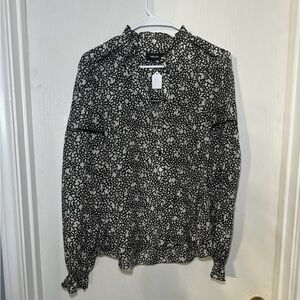 ME+EM Grey/Black Pattern Blouse